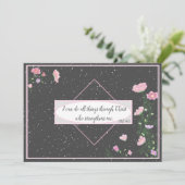 Cartes Pour Fêtes Annuelles Bible Verse Philippiens 4:13 Fleur | (Debout devant)