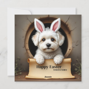 Cartes Pour Fêtes Annuelles Bichon Frise chien - avec Nom de famille