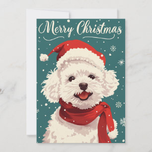 Cartes Pour Fêtes Annuelles Bichon Frise Joyeux Noël
