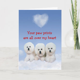 Cartes Pour Fêtes Annuelles Bichon Frise Puppy Love Card
