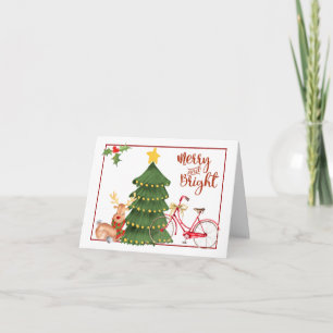 Cartes Pour Fêtes Annuelles Bicyclette de matin de Noël