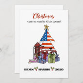 Cartes Pour Fêtes Annuelles Biden/Harris 2020 Sapin de Noël/Pas de cadeaux (Devant / Derrière)