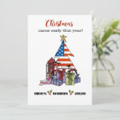 Cartes Pour Fêtes Annuelles Biden/Harris 2020 Sapin de Noël/Pas de cadeaux (Debout devant)