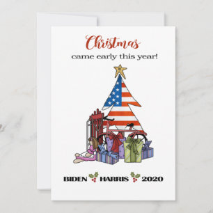 Cartes Pour Fêtes Annuelles Biden/Harris 2020 Sapin de Noël/Petits cadeaux
