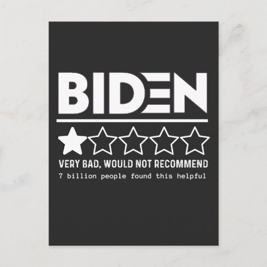 Cartes Pour Fêtes Annuelles Biden Très Mauvais Ne Recommanderait Pas T-Shirt (Devant)