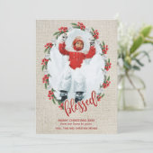 Cartes Pour Fêtes Annuelles Bienheureuse Photo de Noël (Debout devant)