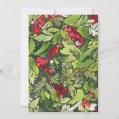 Cartes Pour Fêtes Annuelles Bienheureux aquarelle feuillage vert Noël (Dos)