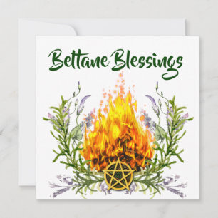 Cartes Pour Fêtes Annuelles Bienheureux Beltane Feu Floral Wiccan