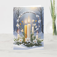 Bienheureux Imbolc Forêt d'hiver Candle Wreath Wic