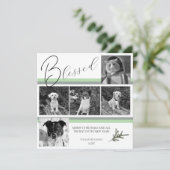 Cartes Pour Fêtes Annuelles Bienheureux Moderne 5 Photo Branche de pin vert No (Debout devant)