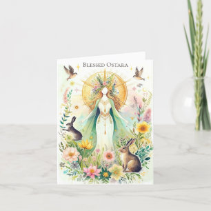 Cartes Pour Fêtes Annuelles Bienheureux Ostara Pagan Wiccan plié