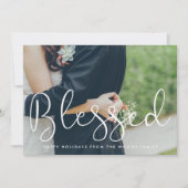 Cartes Pour Fêtes Annuelles Bienheureux Script photo Noël (Devant)