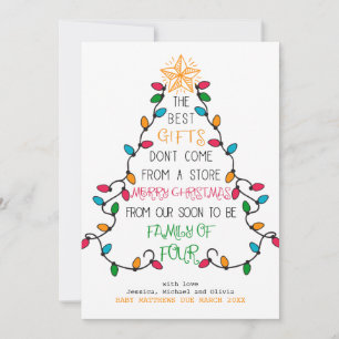 Cartes Pour Fêtes Annuelles Bientôt Famille de quatre Grossesses de Noël