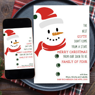 Cartes Pour Fêtes Annuelles Bientôt la famille de quatre Snowman Grossesse