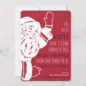 Cartes Pour Fêtes Annuelles Bientôt la famille de trois Père Noël Grossesse (Devant)