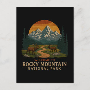 Cartes Pour Fêtes Annuelles Bienvenue à la Broderie Rocky Mountain National US
