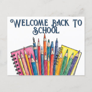 Cartes Pour Fêtes Annuelles Bienvenue à l'école - Commencement coloré