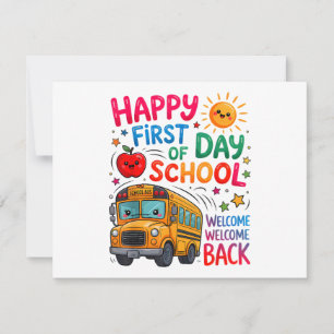 Cartes Pour Fêtes Annuelles Bienvenue à l'école Jour de rentrée heureux Profes