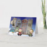 Cartes Pour Fêtes Annuelles Bienvenue à Snowman<br><div class="desc">Un design amusant pour tous à Noël est mon design "Snowman Welcome". Le design présente les elfes et les bonhommes de neige à l'extérieur de leurs maisons de ville accueillant chacun. Le design a été créé par Sketchart26 à l’aide d’oeuvres de Trina Clark & Digi Web Studio (www.digiwebstudio.com) et d’un...</div>