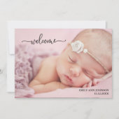 Cartes Pour Fêtes Annuelles Bienvenue au nouveau-né avec annonce de naissance  (Devant)