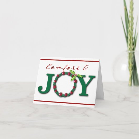 Cartes Pour Fêtes Annuelles Bienvenue de Noël Confort & Joie (Devant)