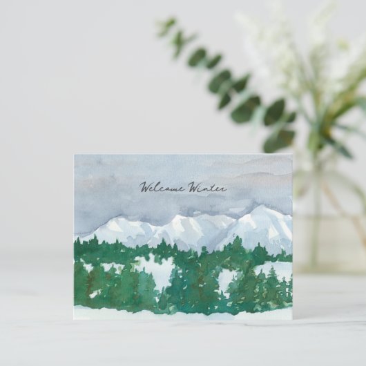 Cartes Pour Fêtes Annuelles Bienvenue hiver (Debout devant)