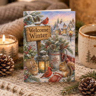 Cartes Pour Fêtes Annuelles Bienvenue Hiver Pensée pour Vous