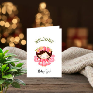 Cartes Pour Fêtes Annuelles Bienvenue petite fille