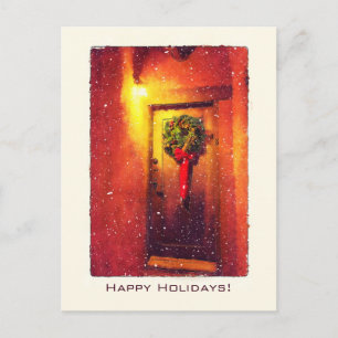 Cartes Pour Fêtes Annuelles Bienvenue Porte courre neige Noël