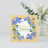 Cartes Pour Fêtes Annuelles Bienvenue Printemps Oubliez-moi Pas heureux Saluta (Debout devant)