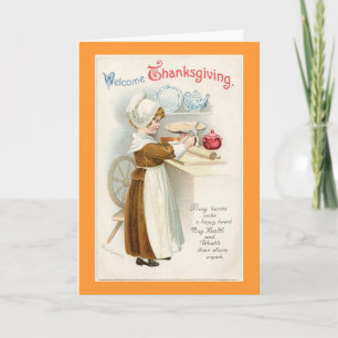 Cartes Pour Fêtes Annuelles Bienvenue vintage Thanksgiving
