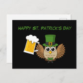 Cartes Pour Fêtes Annuelles Bière Boire Chouette Saint Patrick's Day | Personn (Devant / Derrière)