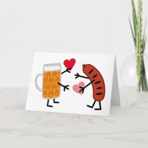 Cartes Pour Fêtes Annuelles Bière & Bratwurst - Saint Valentin