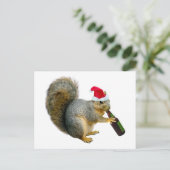 Cartes Pour Fêtes Annuelles Bière de boisson père Noël Squirrel (Debout devant)
