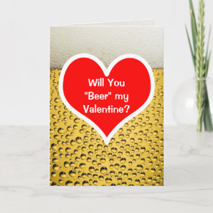 Cartes Pour Fêtes Annuelles "Bière" My Valentine Beer Glass