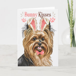 Cartes Pour Fêtes Annuelles Biewer Terrier Chien dans Bunny Oreilles pour Pâqu