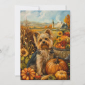 Cartes Pour Fêtes Annuelles Biewer Terrier Chien Récolte d'Automne Action de G (Devant)