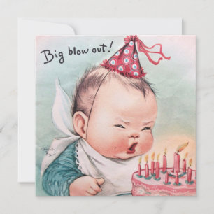 Cartes Pour Fêtes Annuelles Big Blowout Birthday Baby