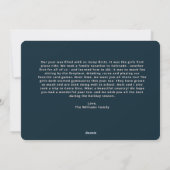 Cartes Pour Fêtes Annuelles Big Bold Fun Navy Blue Script Joyeux vacances (Dos)