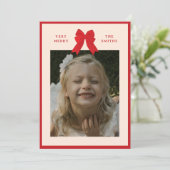 Cartes Pour Fêtes Annuelles Big Bow Flat Holiday Card (Debout devant)