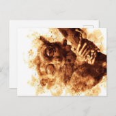 Cartes Pour Fêtes Annuelles Big Eyes Monkey Coffee Art_633c3e6ae98b6de43e0a6dc (Devant / Derrière)