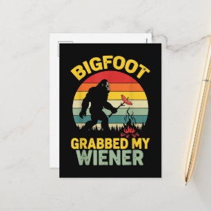 Cartes Pour Fêtes Annuelles Big Foot a attrapé mon hot dog drôle Sasquatch