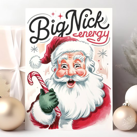 Cartes Pour Fêtes Annuelles Big Nick Energy Funny Père Noël Noël