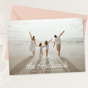 Cartes Pour Fêtes Annuelles Big Script Votre Nom Personnalisé Noël 5 Photo