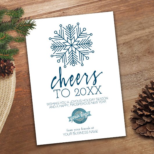 Cartes Pour Fêtes Annuelles Big Snowflake Bonne année - Blue Business