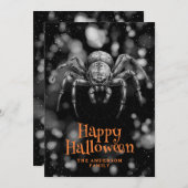 Cartes Pour Fêtes Annuelles Big Spider Cobweb Happy Halloween Card (Devant / Derrière)