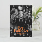 Cartes Pour Fêtes Annuelles Big Spider Cobweb Happy Halloween Card (Debout devant)