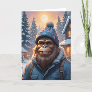Cartes Pour Fêtes Annuelles Bigfoot en bonnet