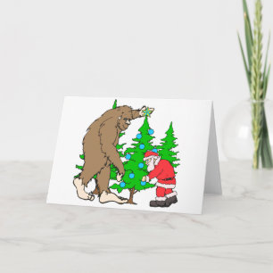 Cartes Pour Fêtes Annuelles Bigfoot et Santa Christmas