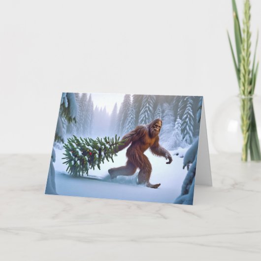 CARTES POUR FÊTES ANNUELLES BIGFOOT NOËL - ARBRE DÉCORÉ (Devant)